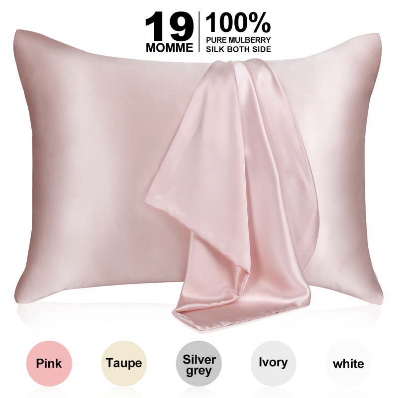 Pure Mulberry Silk - 22 Momme 6A Fibras de alta qualidade - Capa de travesseiro de seda para cabelos e pele - regular, rainha e rei com zíper escondido